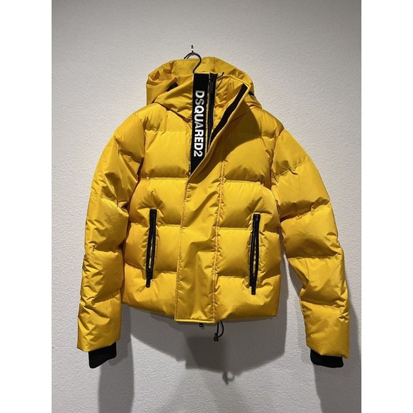 DSQUARED2 Men's Hooded Puffer Jacket Down Yellow Size 44 XS S71AN0218 S53352 172 - Picture 15 of 15